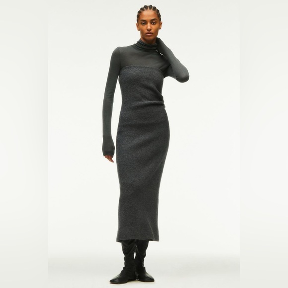 Zara seasonal collection textured dress including brooch and shirt - Picture 10 of 13